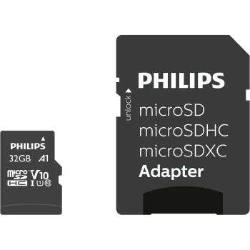 Philips 32GB microSDHC Memory Card Class 10 UHS-I U1 V10 with Adapter