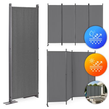 Folding 4-Panel Outdoor Privacy Screen 167x216 cm for Garden & Patio MultiGarden, Grey