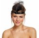Headband with feather and sequins, black