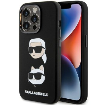 Karl Lagerfeld Silicone Karl&Choupette Head Case for iPhone 15 Pro, Black