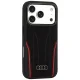 Audi R8 Genuine Leather MagSafe Case for iPhone 18 Pro / 17 Pro - Black and Red