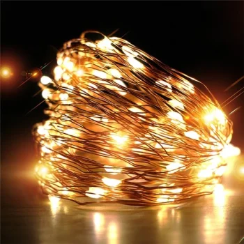 100 LED Wire Fairy Lights Battery Powered 10m Warm White