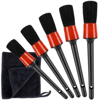 Car Detailing Brush Set with Microfiber Cloth Xtrobb 21449, 5 Pcs
