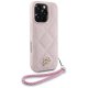Karl Lagerfeld Quilted Initial Logo & Chain Strap iPhone 16 Pro Max Case - Pink