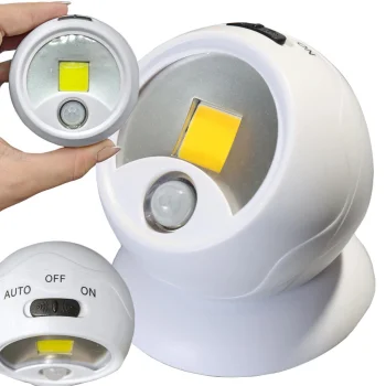 Wireless LED COB Light with Motion Sensor and Magnet, White