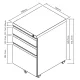 Maclean MC-850 Metal Under-Desk Cabinet with Lock, Black