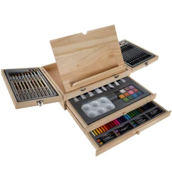 Artistic Drawing Painting Set with Easel and Suitcase, 83 pcs. (paints, pencils, brushes)