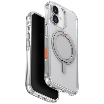 Uniq Swivix 360 Rotating Kickstand Case for iPhone 17, Transparent