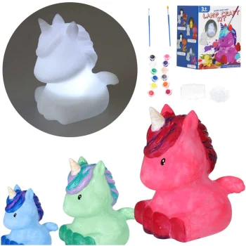 Dažomas vaikiškas naktinis šviestuvas Vienaragis, kūrybinis DIY rinkinys
