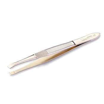 Nghia Export T-09 Slanted Cosmetic Tweezers, Silver