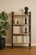 Industrial 4-Tier Bookshelf, Tall Metal and Wood Shelving Unit, 126 cm