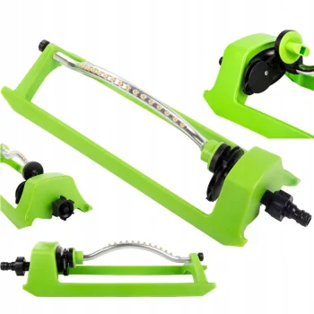 Oscillating Garden Lawn Sprinkler 18 Nozzles Adjustable Green/Silver