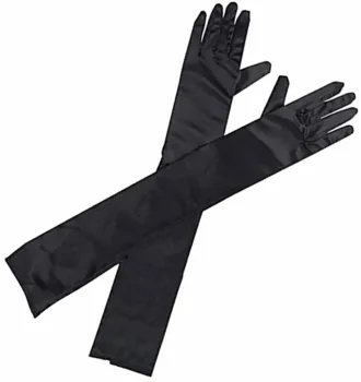 Long Retro Evening Gloves Black