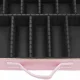 Makeup Train Case Travel Cosmetic Organizer with Adjustable Dividers, Pink