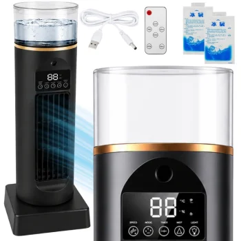Portable Air Cooler and Humidifier, Black