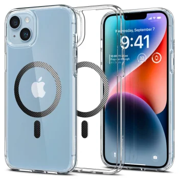 Spigen Ultra Hybrid Mag Case for iPhone 14 Plus with MagSafe, Clear Gray