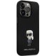 Apple iPhone 14 Pro 6.1\" Karl Lagerfeld Silicone Ikonik Metal Pin Case Cover (KLHCP14LSMHKNPK), Black