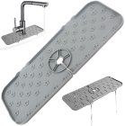 Silicone Sink Mat with Drain Grooves, 36.5×14 cm, Grey
