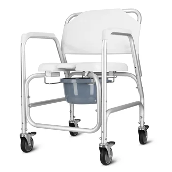 4FIZJO Commode Shower Wheelchair for Seniors and Disabled