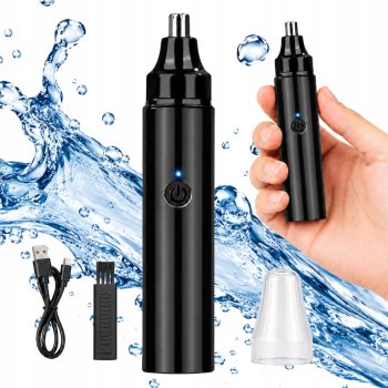 Electric Nose and Ear Hair Trimmer, USB, 2W, Black