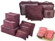 Travel Organizer Set for Suitcase, 6 pcs, Burgundy