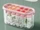 Silicone Ice Cube Tray with Container and Lid, 12 Cubes, Pink