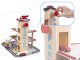 Children Play Wooden Multi-storey Parking Garage with Elevator, Gas Station and Cars