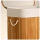 Massido Bamboo Laundry Basket with Lid 72 L