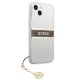 Guess iPhone 13 mini vāciņš 4G Strap Charm, caurspīdīgs
