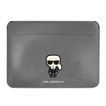 Karl Lagerfeld Saffiano Ikonik Karl Laptop Sleeve 16" Silver