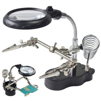 Helping Hand Soldering Stand with LED Magnifier Light