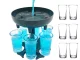 Alcohol and Beverage Dispenser with 6 Shot Glasses (50ml), Assorted Colors