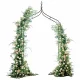 Metal Garden Arch LUARO 265 cm Tall Arbor for Climbing Plants and Roses