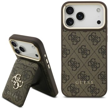 Guess 4G Case with Magsafe Wallet iPhone 17 Pro Max - Brown