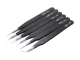 Precision Anti-Static Tweezers Set 6 Pcs for Electronics Repair, Black