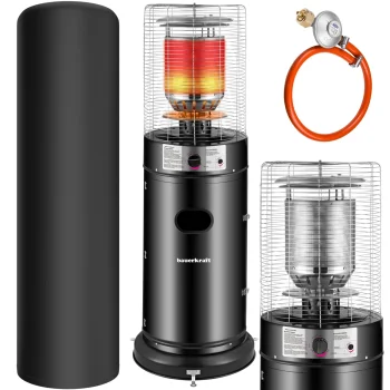 Outdoor Gas Patio Heater 11 kW with Glass, Regulator and Cover