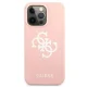 Dėklas Guess iPhone 13 Pro / 13 6.1\" GUHCP13LLS4GWPI Silicone 4G Logo, rožinis