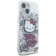 Hello Kitty iPhone 15 Case IML Kitty On Bricks Graffiti, White
