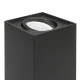 Maclean MCE426 B Square Surface-Mounted Spotlight, GU10, Aluminum, Black