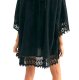 Lightweight beach tunic pareo, universal size, black