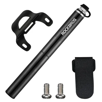 Rockbros JG-PB-004 bicycle pump with pressure gauge, 160 PSI, black