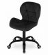 NOTO Velvet Swivel Home Office Chair with Wide Backrest, Black