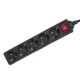 Maclean MCE227G Power Strip with Switch, 5 Sockets (Schuko), 5m, Black