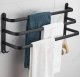 Metal Towel Rack Hanger Holder with Hooks, 50cm, Black