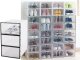 Modular Shoe Organizer Box with Transparent Flap