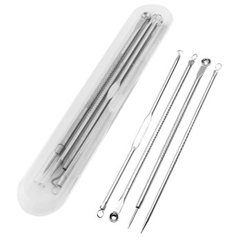 Blackhead removal tool kit with stainless steel loops