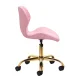 4Rico QS-06G Cosmetic Stool, Pink/Gold