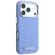 Karl Lagerfeld Grained Mono Resin Logo MagSafe Case for iPhone 17/18 Pro Max Light Blue