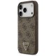 Guess Leather 4G Triangle Strass MagSafe Phone Case Cover iPhone 17 Pro - Brown
