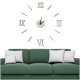 Sienas Pulkstenis Konstruktors ar Romiešu Cipariem 130cm, Sudrabs/Spogulis | Wall clock DIY